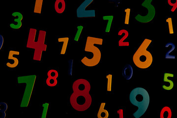 Background or texture of numbers. Finance data concept. Mathematic. Banking or currency. Business and economic growth.