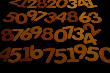 Naklejka na ściany i meble Background or texture of numbers. Finance data concept. Mathematic. Banking or currency. Business and economic growth.