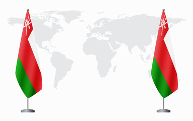 Oman and Oman flags for official meeting