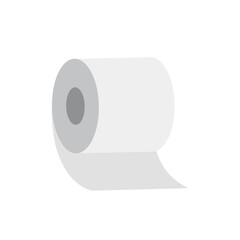 Toilet paper tissue isolated on white background. Toilet paper roll in flat style. Vector stock	
