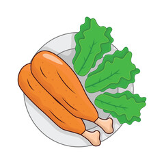 roasted chicken illustration