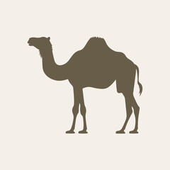 Modern Minimalist Camel silhouette Logo Design Flat Vector isolated premium icon 