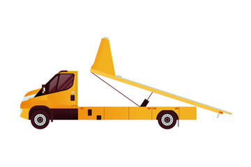 Low Truck Vehicle. Modern Flat Style Vector Illustration. 