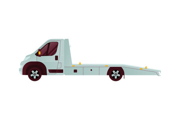 Low Truck Vehicle. Modern Flat Style Vector Illustration. 