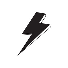 lightning icon in black and white color