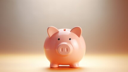 Pink Piggy Bank, Pastel Background Embracing the Art of Savings for Future Financial Stability and Wealth Accumulation Financial Planning for Economic Success
