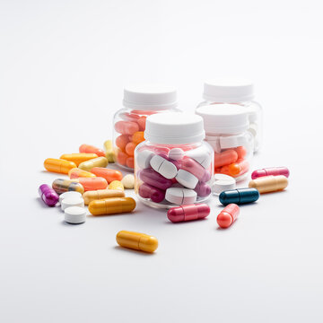 Pills isolated background,created with Generative AI tecnology.