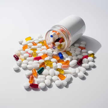 Pills isolated background,created with Generative AI tecnology.