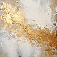 An acrylic painting using gold foil. Textured background. Abstract art. Texture pack.