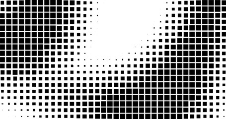 Black and white dynamic squares halftone pattern background. Vector Format Illustration 