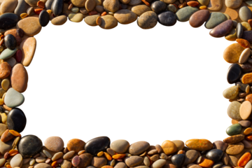 frame made of colorful pebbles
