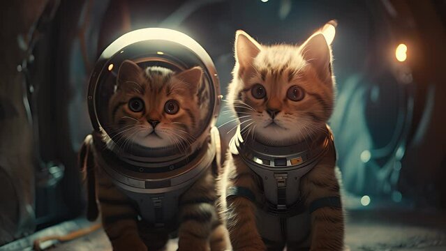 cat in space suit. Created with generative AI.	
