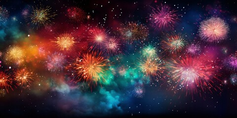 Fototapeta na wymiar Fireworks sky background New Year's Eve Fireworks night sky background