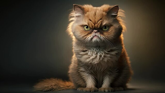 Angry looking cat. Created with Generative AI.	

