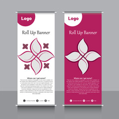 Roll up sale banner design template, abstract background, pull up design, modern x-banner, rectangle size.