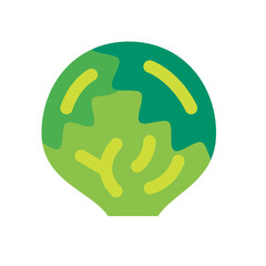 野菜、レタスを表すカラースタイルのアイコン