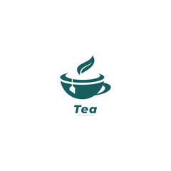 herbal green tea cup logo, herbal drink logo.