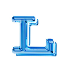 Blue ice symbol. letter l