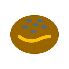 Fototapeta premium パン、あんぱんを表すカラースタイルのアイコン