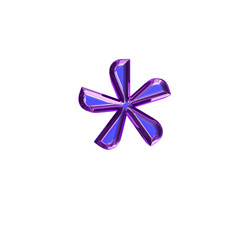 Blue symbol in a purple frame