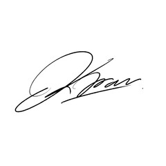 Abstract signature letter K. Vector illustration with black writing and alpha channel.