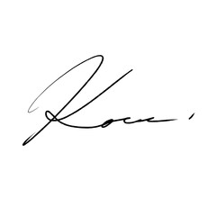 Abstract signature letter K. Vector illustration with black writing and alpha channel. - obrazy, fototapety, plakaty