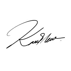 Abstract signature letter K. Vector illustration with black writing and alpha channel.