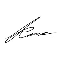 Abstract signature letter K. Vector illustration with black writing and alpha channel.
