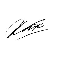 Abstract signature letter K. Vector illustration with black writing and alpha channel.