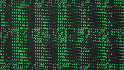 Digital binary computer code background 3D render