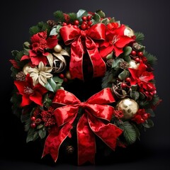 Christmas fantastic decorated festive wreath, professional studio photo, high detailed
