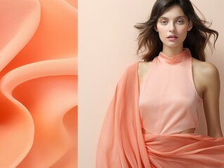 Peach Fuzz Pantone's 2024 Color of the Year beautiful background fashion style