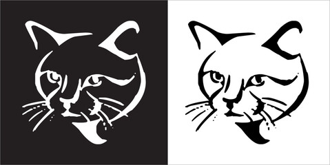 Illustration vector graphics of cat face icon