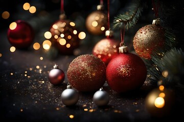 Obraz na płótnie Canvas christmas decoration ball tree holiday ornament xmas