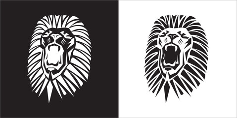 Illustration vector graphics of face lion icon