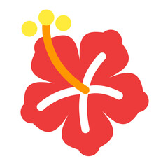 夏、ハイビスカス、植物、花を表すカラースタイルのアイコン
