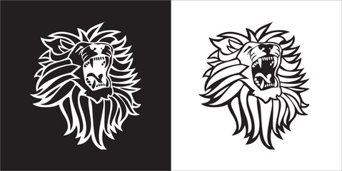 Illustration vector graphics of face lion icon