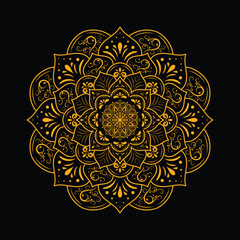 mandala Luxury golden Ornamental Background Vector Design decorative for tattoo, Islamic Pattern, Ornament, Art, henna, Indian Pattern.