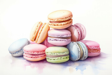 Background sweet food macaroons snack biscuit dessert french pink cake pastry delicious