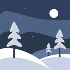 Fototapeta na wymiar winter illustration mountain background with snow