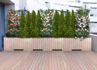 Green balcony, urban ideas 3D rendering - 695476817