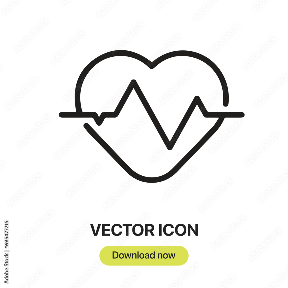 Poster heart icon vector. linear-style sign for mobile concept and web design. heart symbol illustration. p