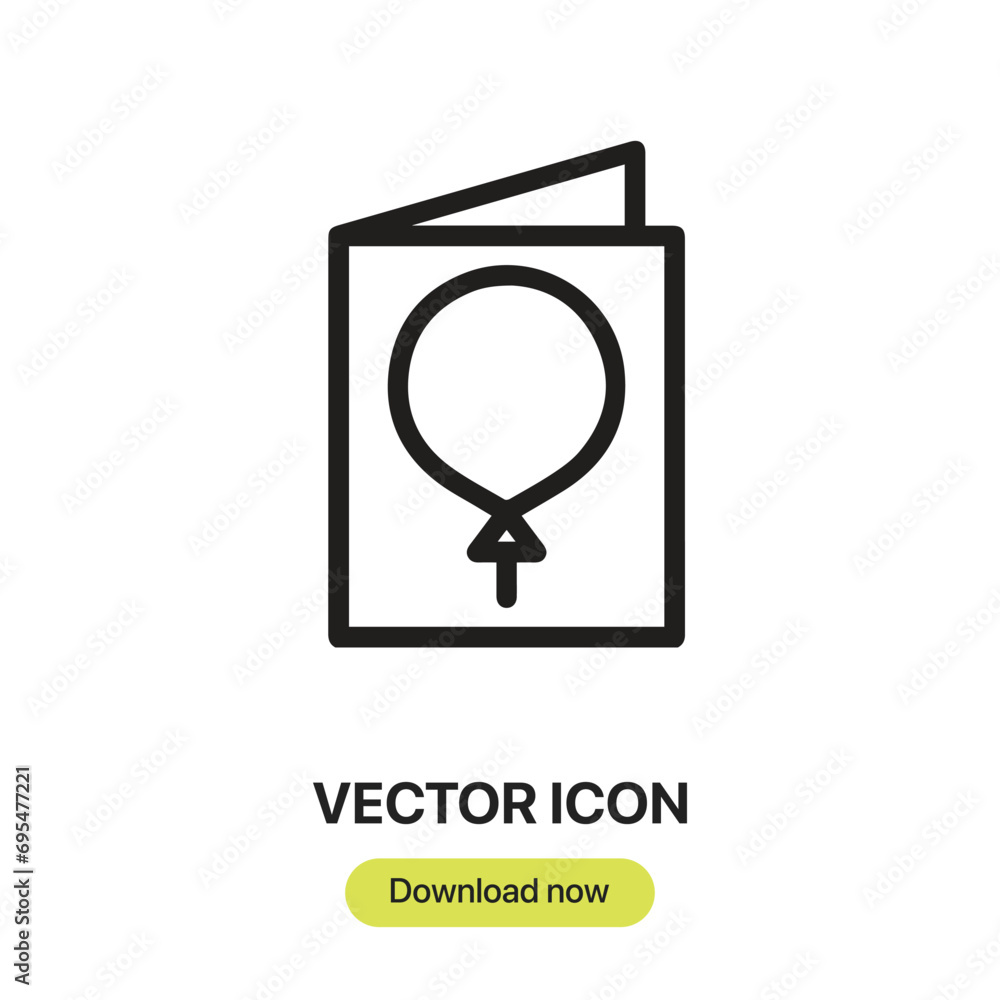 Poster card icon vector. linear-style sign for mobile concept and web design. card symbol illustration. pix