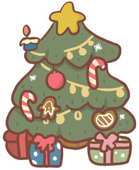 christmas tree with gifts illustration