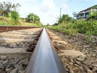 railway iron close up