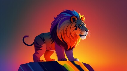 A high-definition lion wallpaper showcasing the majestic beauty of the king of the jungle. Illustration of a Cute Cartoon Lion - Animal Representation