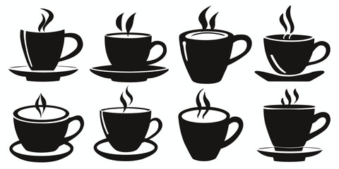 Coffee cup vectors. Coffee cup silhouette vectors.