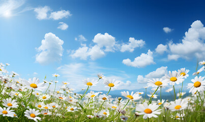 Fototapeta premium Sun-Kissed Meadow: Natural Beauty in Spring and Summer
