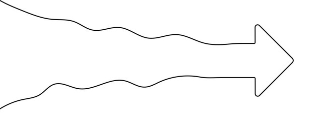 Continuous editable line drawing of arrow. Single line arrow icon. - obrazy, fototapety, plakaty