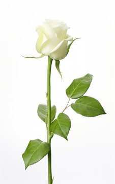 White rose isolated on white background, used for weddings, Beautiful white rose isolated.